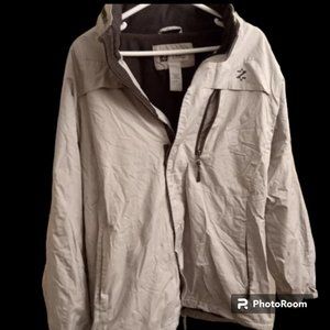 IZOD PerformX Hooded Winderbreaker Zip Up Convertible Jacket Sz M